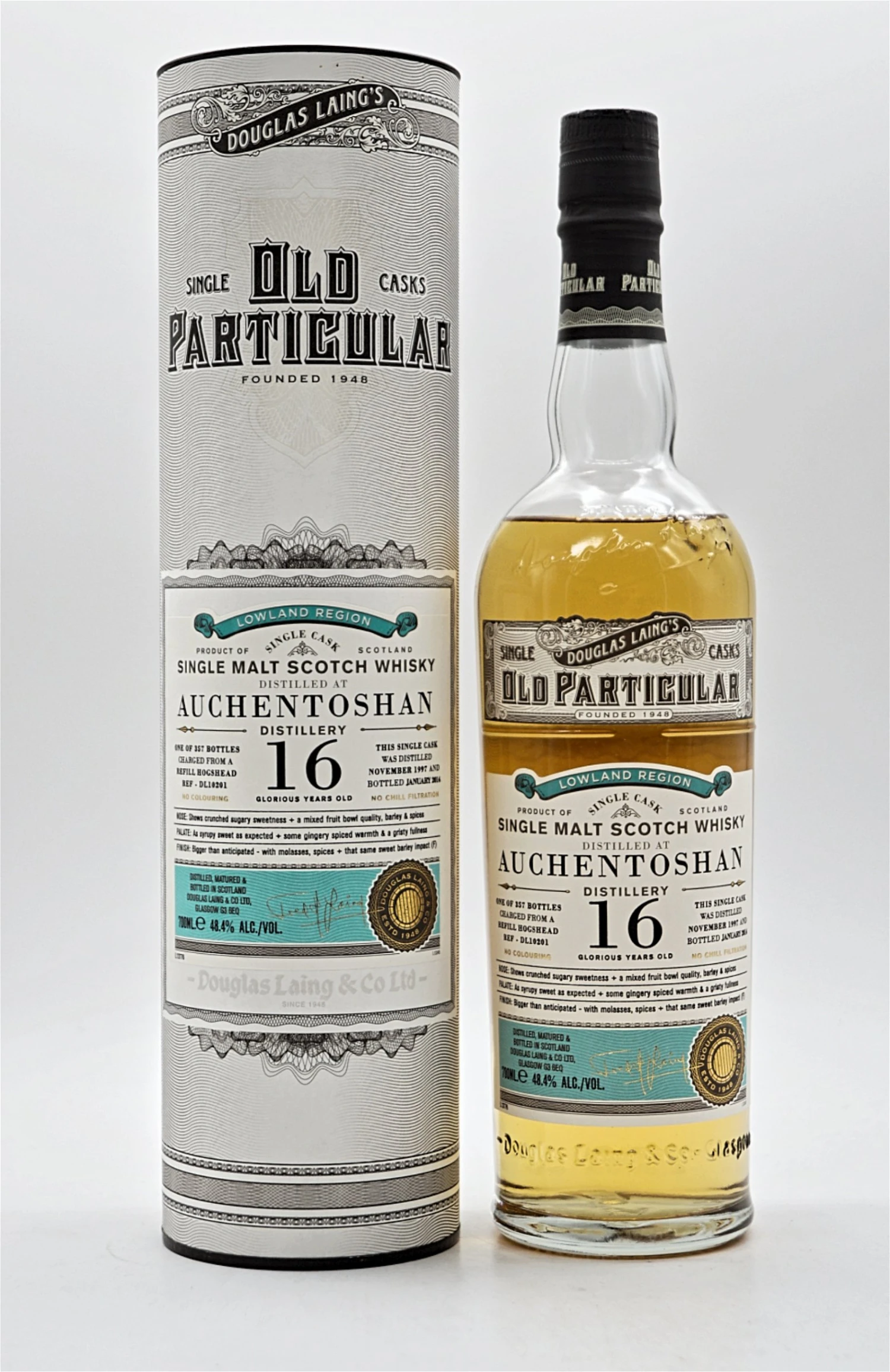 Auchentoshan Distillery 16 Jahre 1997/2014 48,4% 357 Fl. Single Cask Single Malt Scotch Whisky 3 Auchentoshan Distillery 16 Jahre 1997/2014 48,4% 357 Fl. Single Cask Single Malt Scotch Whisky