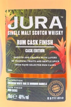 Jura Rum Cask Finish Single Malt Scotch Whisky -Jura Verkaufsgeschäft dsc01454