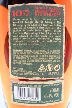 10 Jahre Single Barrel Kentucky Straight Rye Whiskey -Jura Verkaufsgeschäft dsc02287